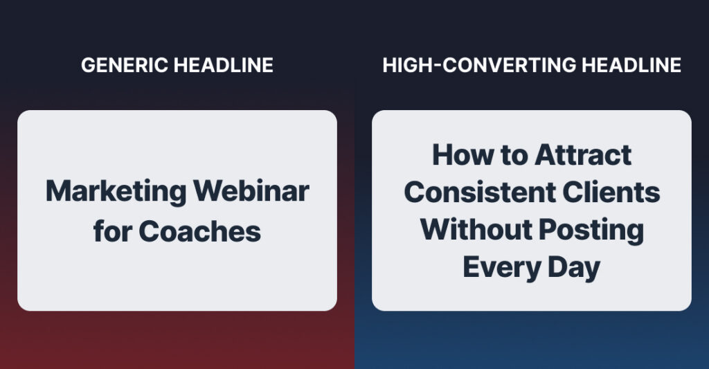 webinar headline comparison generic vs high converting