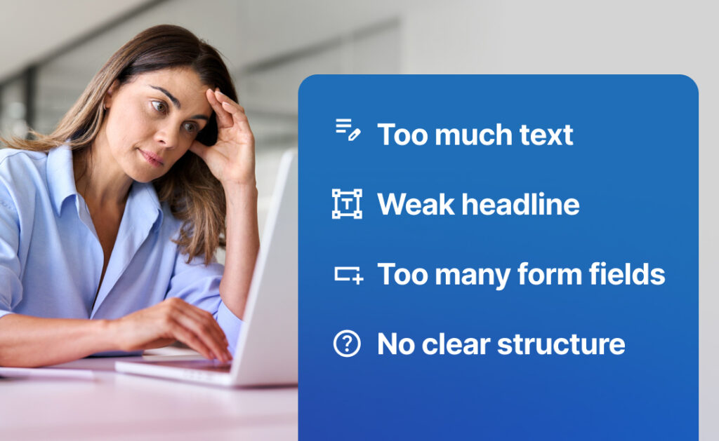 webinar landing page mistakes checklist