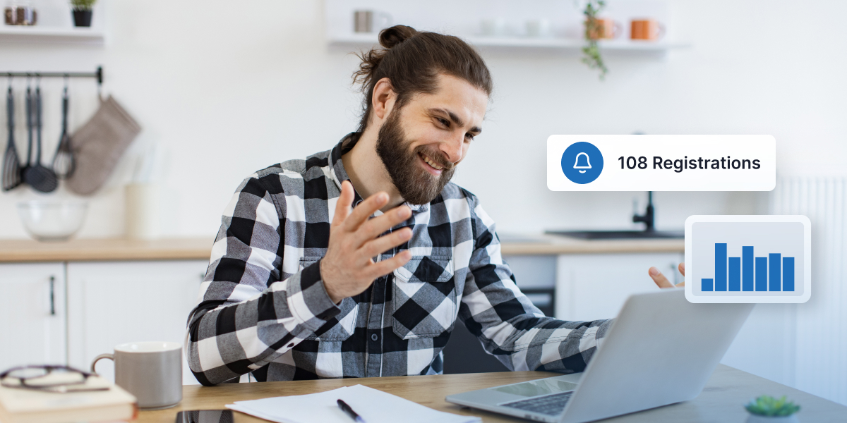 Coach promoting a webinar using automated tools to increase registrations and attendance.