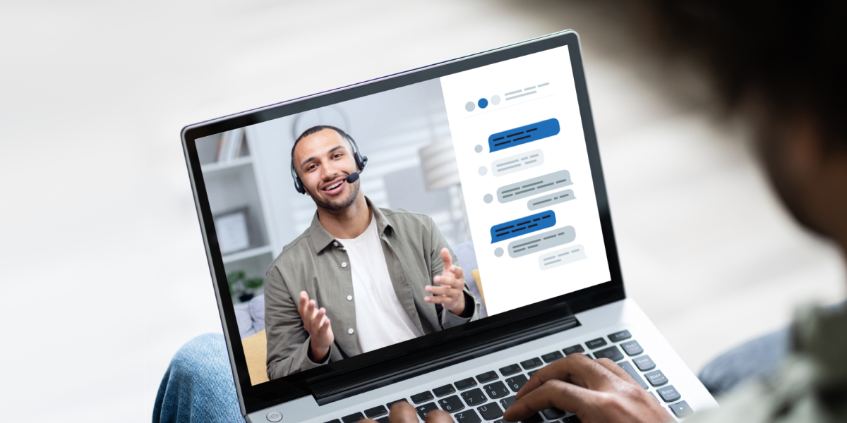 Coach hosting an engaging webinar with audience interaction and conversions
